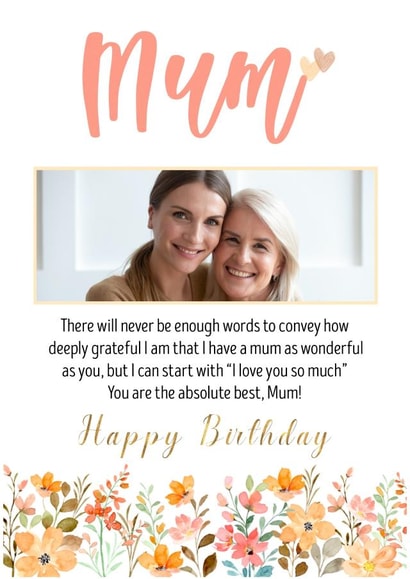 Cute Mum Birthday Card Sentimental Mum Birthday Card Personalised Photo Card 45204 created by MadeByLauraxx