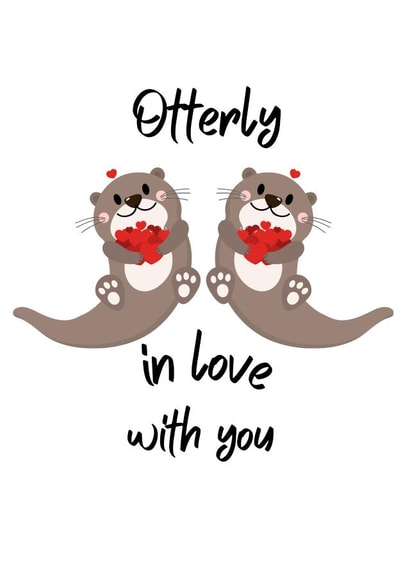 Cute Anniversary/Valentines Card - Otter Love created by DoodleTwig