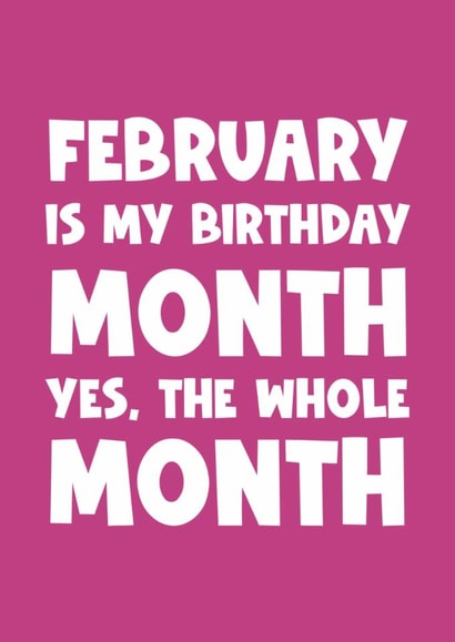 Funny happy birthday greeting card - February created by Naomi Park