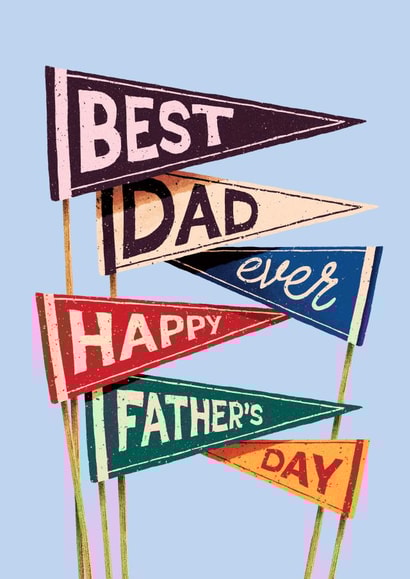 Classic Father's Day Card - Best Dad Ever - Sports Flags created by Folio | Ian Owen