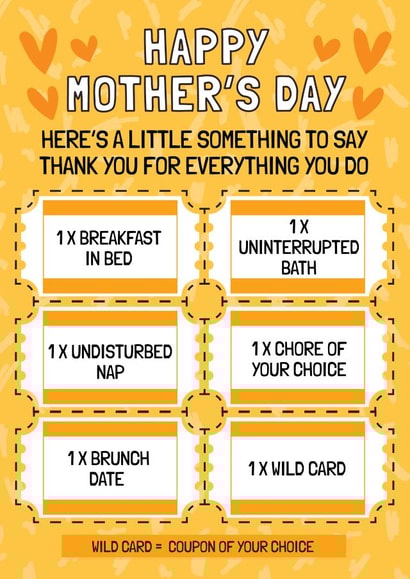 Cute Mother's Day Voucher Card - Thank you for everything created by AbiGoLucky