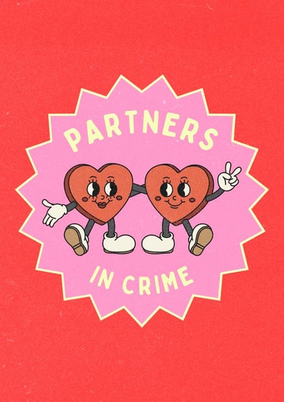 Cute Anniversary & Valentine's Day Card – Partners In Crime created by Insa Prints