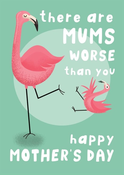 Funny Mother's Day Card - Flamingo Mum created by AbiGoLucky