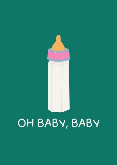 Funny/Cute - New Baby Card ' Oh Baby, Baby' created by Puns and Needles