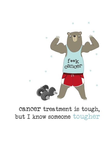 Supportive, reassuring - F**k cancer - tough and tougher created by Dandelion Stationery