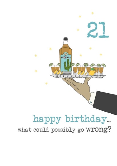 Funny Birthday Card - 21 - what could possibly go wrong? created by Dandelion Stationery