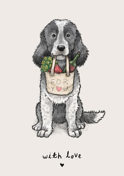 Cute Spaniel Dog - Thank You Card For Loved One - With Love created by Elspeth Rose