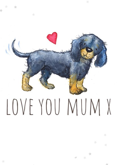 Dog Mother's day card - Dog Mum - Dachshund created by Kate Garrett
