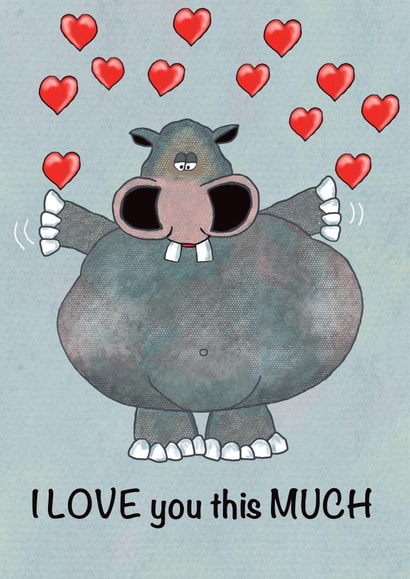 Love Card with hearts - I love you this much created by Gary Jones