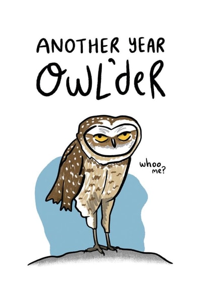 Grumpy Owl - Funny Birthday Card - Another Year Older created by Debmon Design