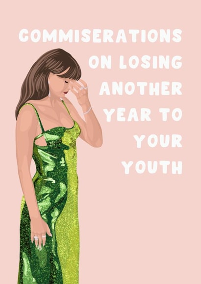 Funny Birthday Card - Taylor Swift Golden Globes created by Pink Peach Cards