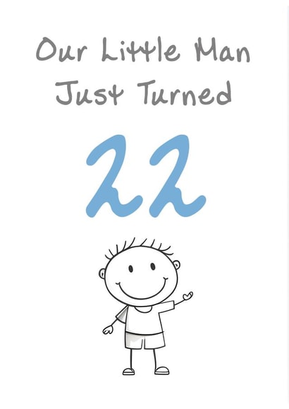 Cute Birthday Card - Little Man - 22nd created by @MisterDave