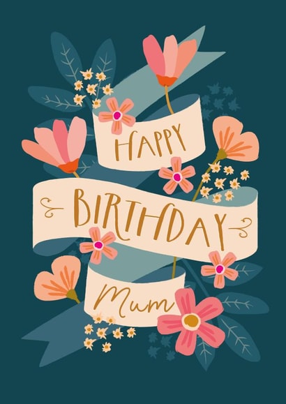 Pretty Floral Birthday Card - for Mum created by The Pattern Press