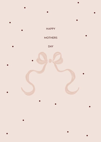 Modern Mother's day card with hand drawn bow illustration created by Dapple pop studio