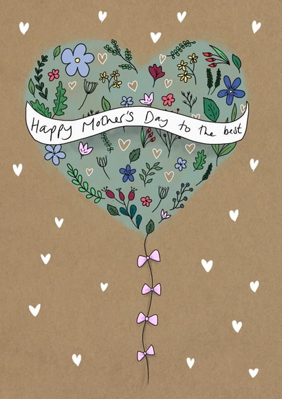 Cute Mother's Day Card - To The Best - Heart Balloon created by Lucy Driver