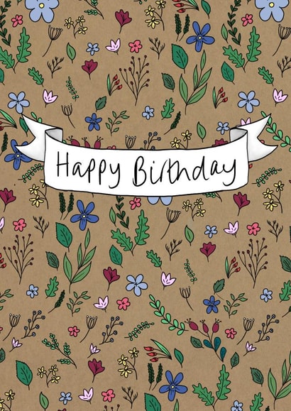 Pretty Birthday Card - Woodland Flowers created by Lucy Driver