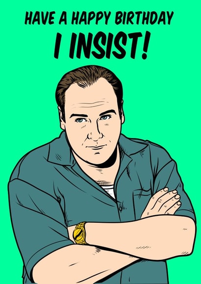Birthday card illustration of Tony Soprano from The Sopranos. created by Graham Sanders