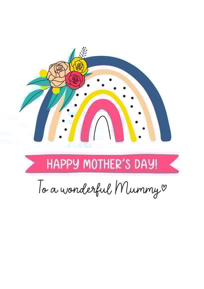Cute Rainbow Mother's Day card - for Mummy created by Evie Garnett Designs