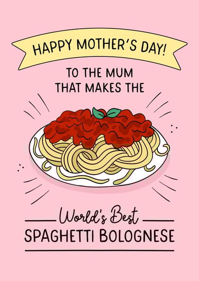 Cute Mother's day card - World's Best Spaghetti Bolognese created by Evie Garnett Designs