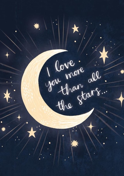 Romantic Valentine's Day Card - Moon And Stars - Valentine's Day Card For Wife created by Becky Broome