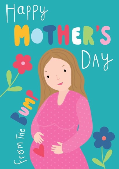Cute Mothers day card - To a mummy to be - from her bump created by Fox and Bird Studio