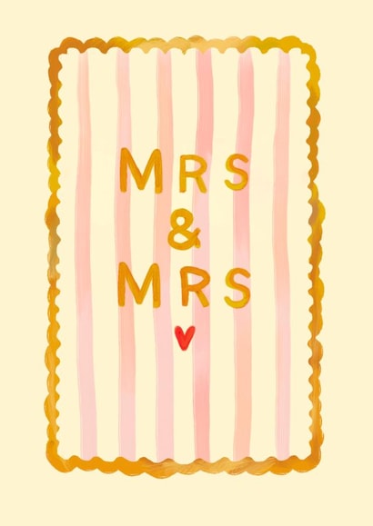 Cute Wedding Card - Mrs & Mrs created by Kate Fox