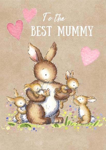 Cute Mother's day card - mummy bunny created by Kate Garrett