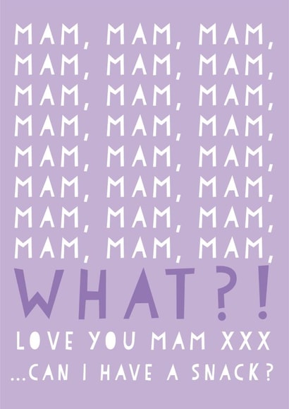 Funny Mam Snack Card - Mother's day card created by Heather Alstead Design LTD