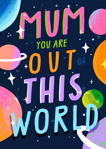 Out of this World Mother's Day Card - Planets and Stars created by URGHH Card Co.