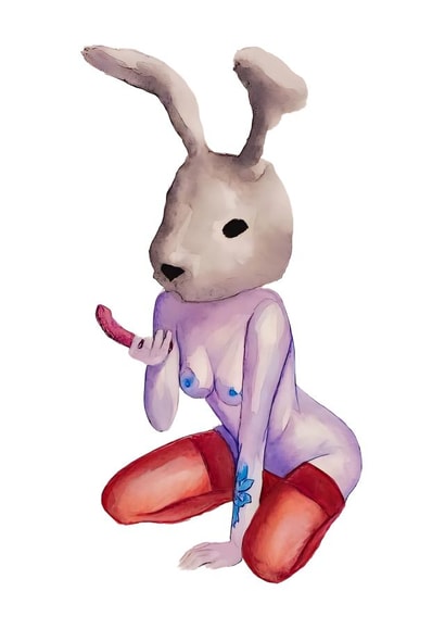 Naughty Card - Female Nude - Furries created by Charlotte