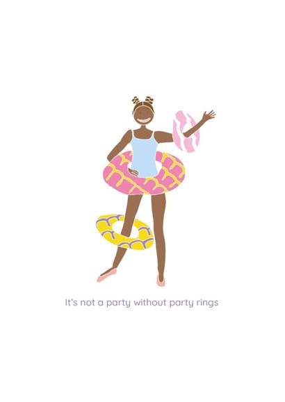 Fun Circus Birthday Card - It's not a party without party rings created by Hele Jelly Bean