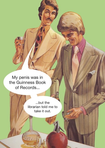 Rude Card - retro vintage penis joke created by kissmekwik