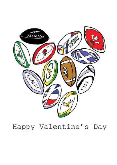Cute Valentines Day card - Rugby created by A Ray of Sunshine Cards