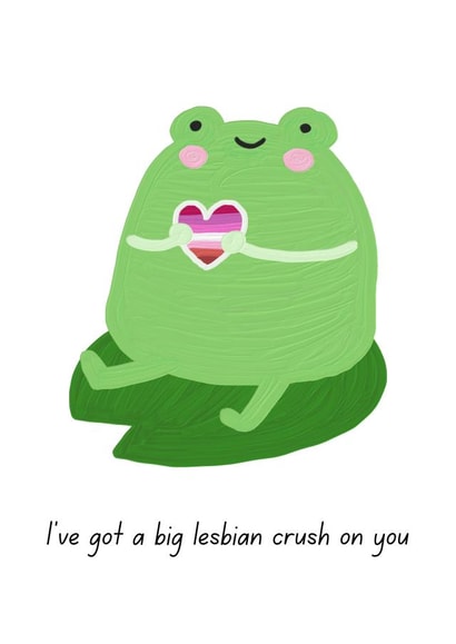 lesbian frog valentines day card for your lesbian lover created by Let's Celebrate