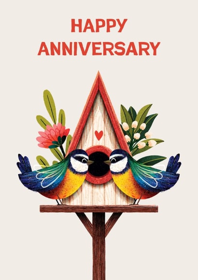 Funny & Cute Anniversary Card - Love Birds - Not Sick of You Yet created by Folio | Ian Owen