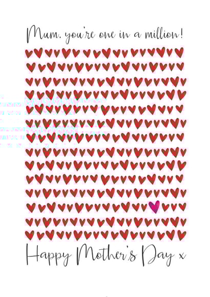 Classic Happy Mother's Day Card - Mum, you're one in a million! created by The Boy and the Bear