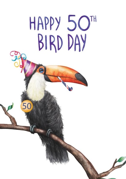 Cute - 50th Birthday -  Bird - Pun - Card created by Citrus Bunn