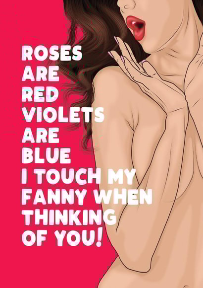 Rude Valentine /Anniversary card - For Him - Touch my Fanny created by Filthy Sentiments