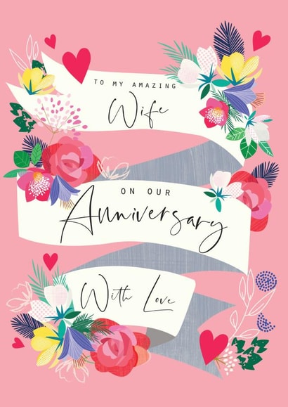 Happy Anniversary Card - Classic - To my Wife created by Laura Darrington Design Ltd.