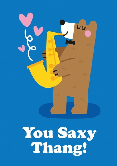 You saxy thang - Punny Valentines card created by Studio Boketto