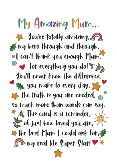 Cute Mother's Day  Card - Thank You Poem created by And You Can Quote Me