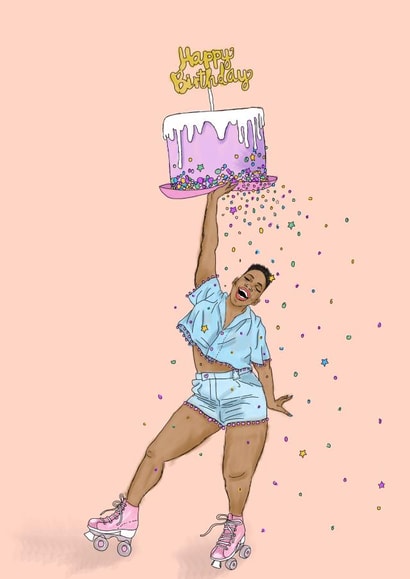 Fun Birthday Card - For Friends - Shower Them With Birthday Love created by KitsCH Noir