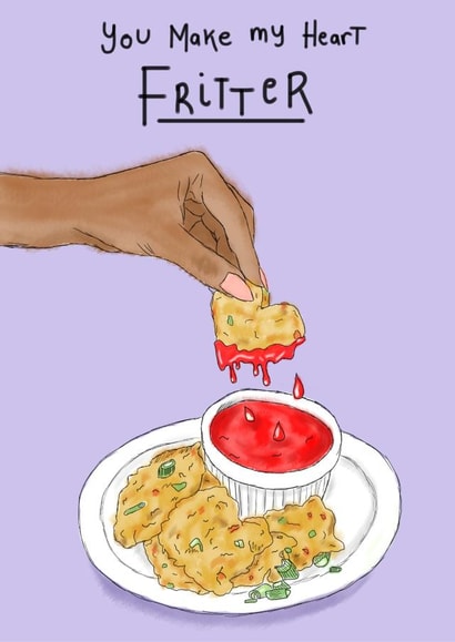 Cute Valentine's Day Card For Significant Other - You Make My Heart Fritter created by KitsCH Noir