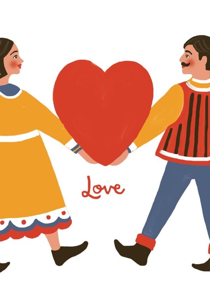 Cute Card For Valentine's Day - Love Heart Couple created by Jade Fisher