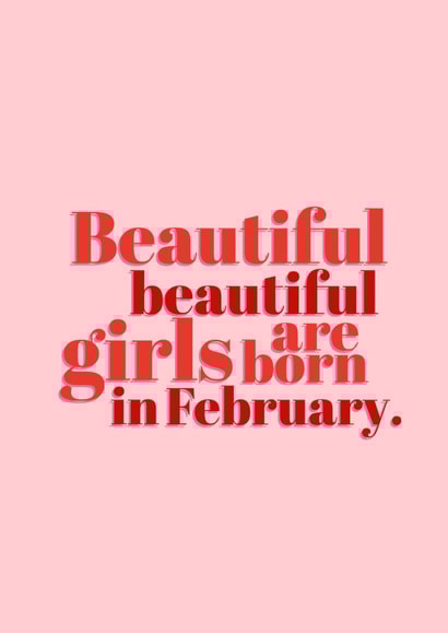 Cute Birthday Card - February Baby - Beautiful Card created by @EmilySwallow