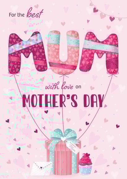 Cute Mother's Day card - balloons and gift created by IC&G