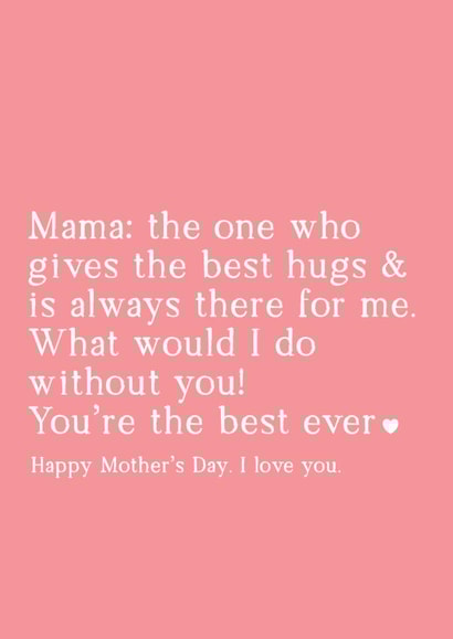 Heartfelt Happy Mother's day Card - to the best Mama ever created by Word Up Creative