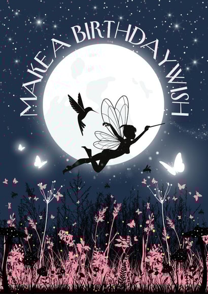 Pretty birthday card for girls - fairy meadow - Make A Birthday Wish created by April Gonzalez