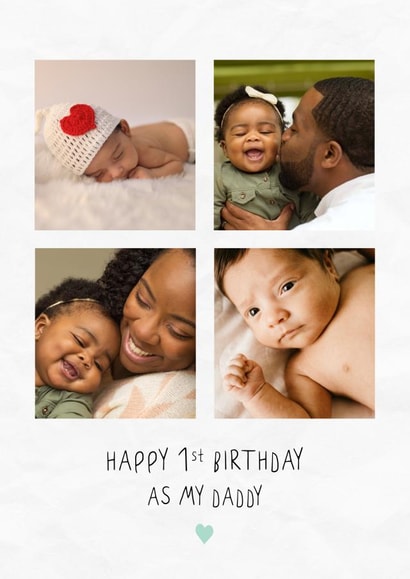 Cute Birthday Photo Card - 1st Birthday as my Daddy! created by @hollielonglanddesigns