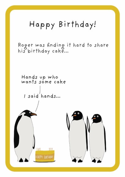 Funny Birthday Card - Penguins - Birthday Cake created by Not at all Jack